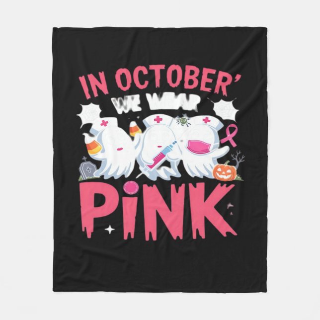 Oktober tragen wir das Bewusstsein für rosa Brustk Fleecedecke (Vorderseite)