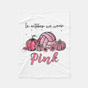 Oktober tragen wir Pink Volleyball Brustkrebs Krie Fleecedecke