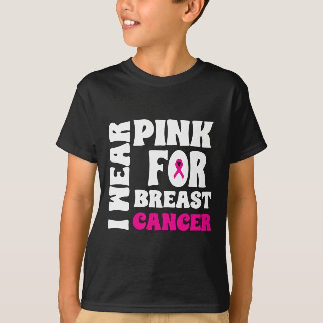 Oktober tragen wir rosa Brustkrebs-Bewusstsein Fra T-Shirt (Vorderseite)