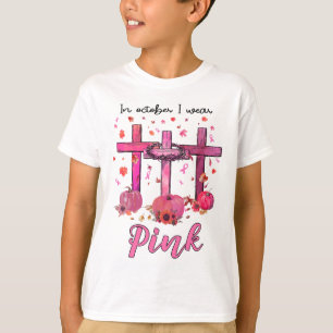 Oktober tragen wir rosa Christliches Brustkrebs-Aw T-Shirt