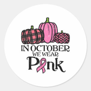Oktober tragen wir rosa Leopard Brustkrebs Awarene Runder Aufkleber