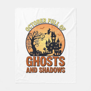 Oktober Voll Geister Schatten Spukhaus Hexe Ha Fleecedecke