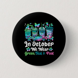 Oktober Wir tragen grünes Aquamarin rosa Mbc Aware Button