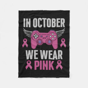 Oktober Wir tragen Pink Breast Cancer Gamer Gaming Fleecedecke