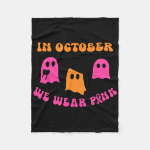 Oktober Wir tragen Pink Pumpkin Ghost Halloween Br Fleecedecke