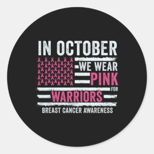 Oktober Wir tragen rosa Brustkrebs-Bewusstsein Mon Runder Aufkleber