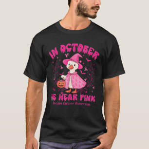 Oktober Wir Tragen Rosa Gans Hexe Geist Kürbis Bru T-Shirt