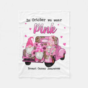 Oktober Wir Tragen Rosa Gnome LKW Brustkrebs Aufkl Fleecedecke