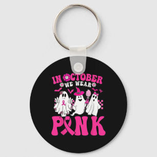 Oktober Wir Tragen Rosa Im Oktober Halloween Geist Schlüsselanhänger