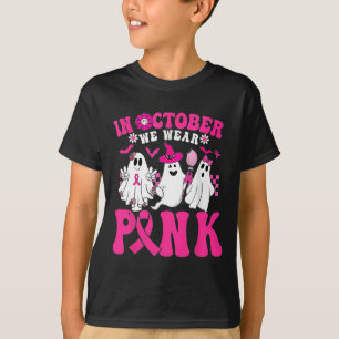Oktober Wir tragen Rosa im Oktober Halloween Ghost T-Shirt