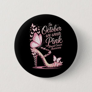 Oktober Woche rosa Brustkrebs Unterstützung Bewuss Button