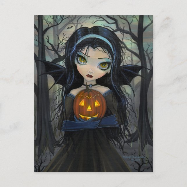 Oktober Woods Gothic Vampire Halloween Postcard Postkarte (Vorderseite)