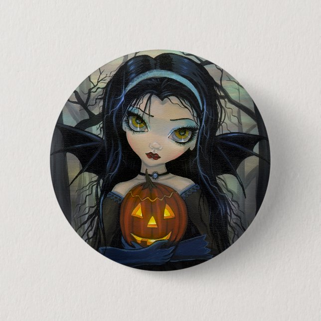 Oktober Woods Vampir Big-Eye Halloween Knopf Button (Vorderseite)