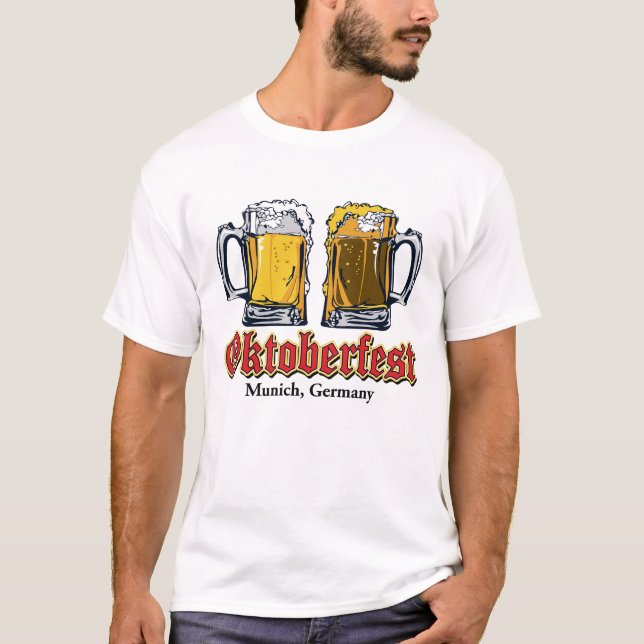 Oktoberfest 2 Biersteine T-Shirt (Vorderseite)