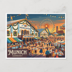 Oktoberfest auf der Theresienwiese München Deutsch Postkarte