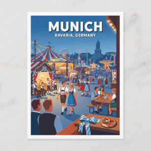 Oktoberfest auf der Theresienwiese München Deutsch Postkarte