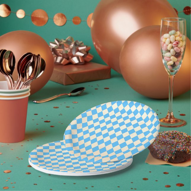 Oktoberfest Bavarian Blue Harlequin Pappteller (Multi)