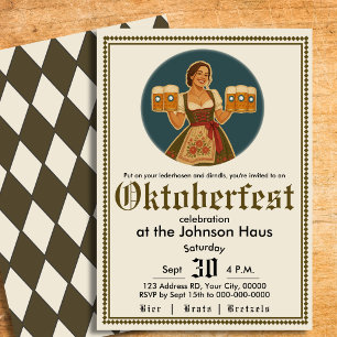 Oktoberfest Bayerisches Deutsches Bierparty-Einlad Einladung