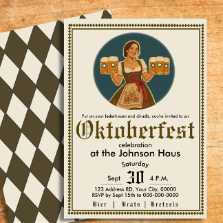 Oktoberfest Bayerisches Deutsches Bierparty-Einlad Einladung