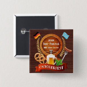 Oktoberfest Beer Barrel Button