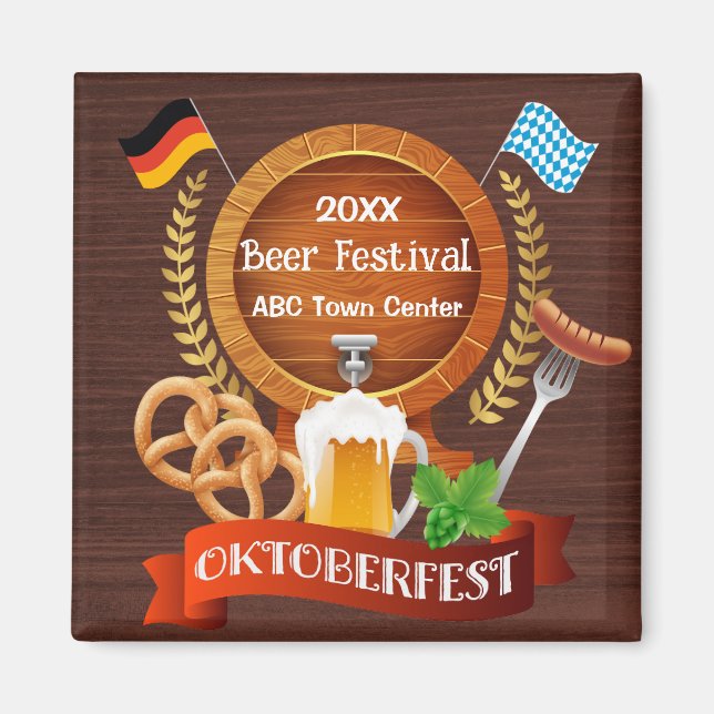 Oktoberfest Beer Barrel Magnet (Vorne)