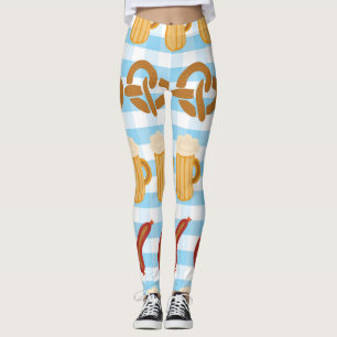 Oktoberfest: Bier, Brezel, Wurst-Muster Leggings
