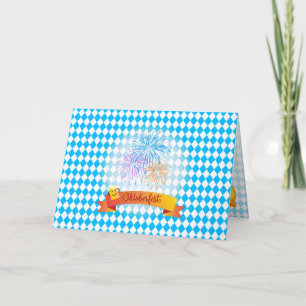 OKTOBERFEST Bierfest-Dekoration Blaues Muster Karte