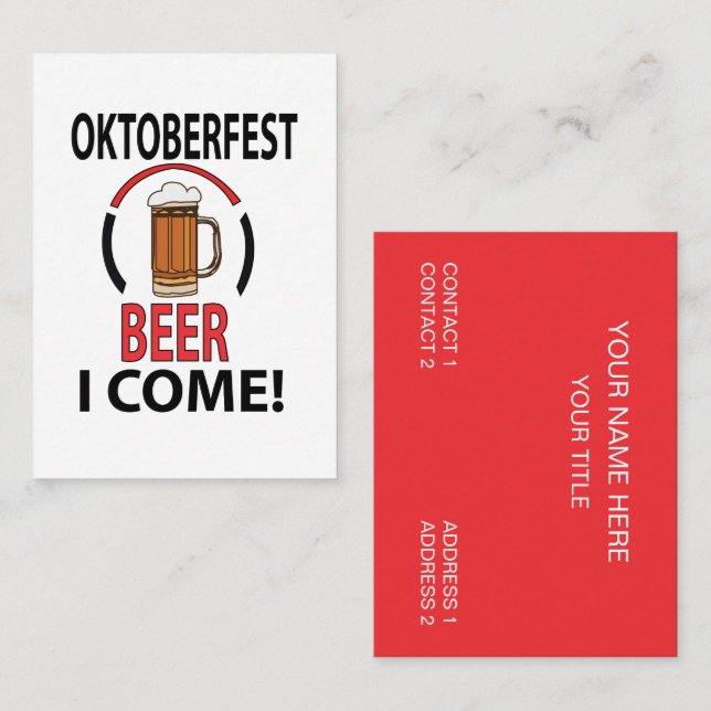 Oktoberfest Bierfest Visitenkarte (Vorne/Hinten)