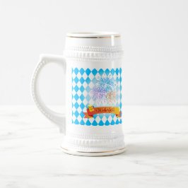 OKTOBERFEST Bierfestival Blaubayerische Flagge Bierglas