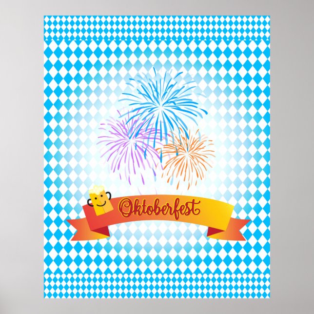 OKTOBERFEST Bierfestival Dekoration Blaues Muster (Vorne)