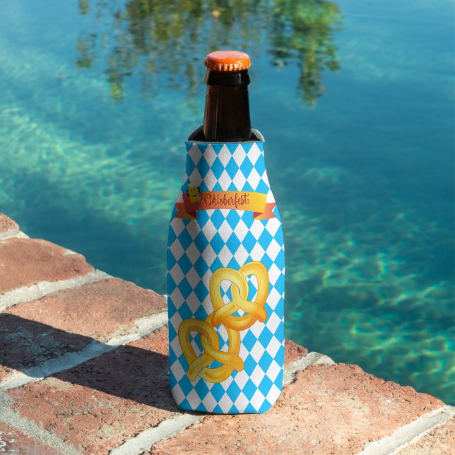 OKTOBERFEST Bierfestival Dekoration Blaues Muster Flaschenkühler (In Situ Pool)