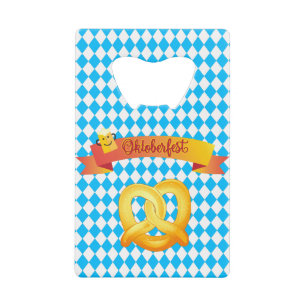 OKTOBERFEST Bierfestival Dekoration Blaues Muster Geldbeutel Flaschenöffner