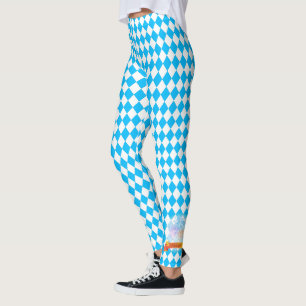 OKTOBERFEST Bierfestival Dekoration Blaues Muster Leggings