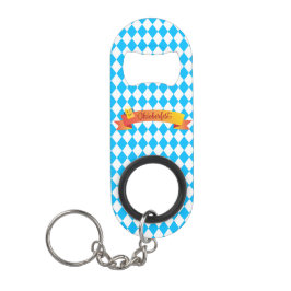 OKTOBERFEST Bierfestival Dekoration Blaues Muster Mini Flaschenöffner