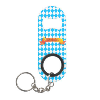 OKTOBERFEST Bierfestival Dekoration Blaues Muster Mini Flaschenöffner
