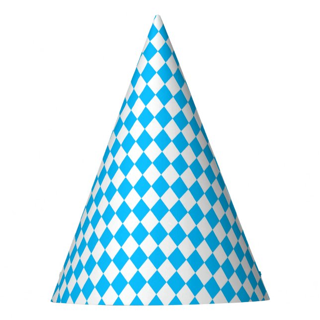 OKTOBERFEST Bierfestival Dekoration Blaues Muster Partyhütchen (Vorderseite)