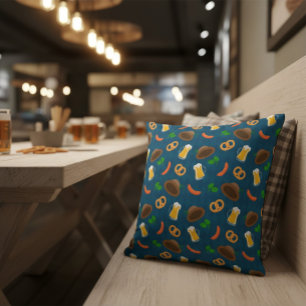 Oktoberfest-Biersorte, Bretzel- und Wurstmuster Kissen