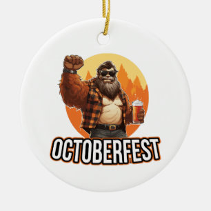 Oktoberfest Bigfoot Keramik Ornament