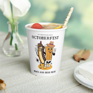 Oktoberfest Brands und Bierfall-Party Retro Pappbecher