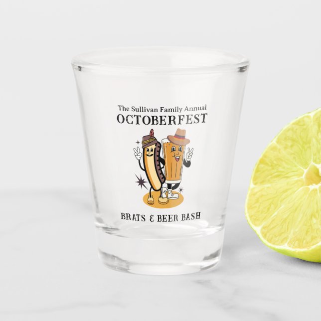 Oktoberfest Brands und Bierfall-Party Retro Schnapsglas (Vorderseite)