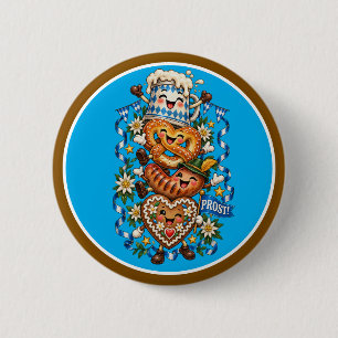 Oktoberfest Cartoonfiguren Button