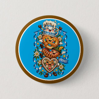 Oktoberfest Cartoonfiguren Button
