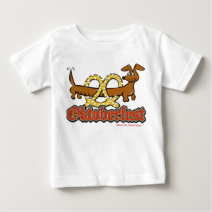 Oktoberfest-Dackel und Brezel Baby T-shirt