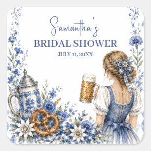 Oktoberfest Deutsche Bier Brezel Junggesellinnenab Quadratischer Aufkleber