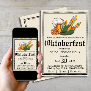 Oktoberfest Deutsche Bierparty-Einladung Einladung