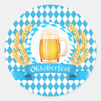 Oktoberfest Frothy Beer Tasse Runder Aufkleber