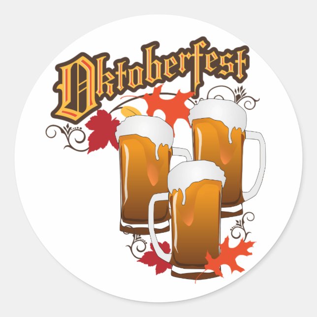 Oktoberfest Herbstbier Runder Aufkleber (Vorderseite)