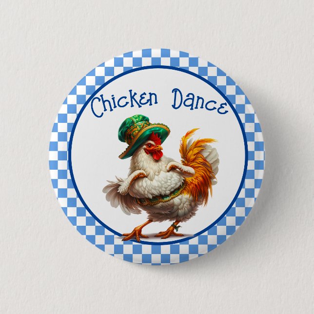 Oktoberfest Hühner Tanz  Button (Vorderseite)