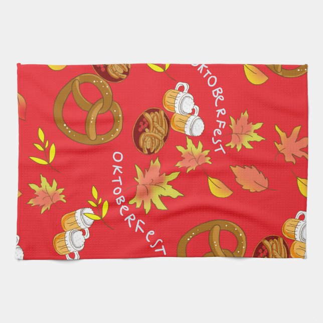 Oktoberfest in Bayern Geschirrtuch (Horizontal)