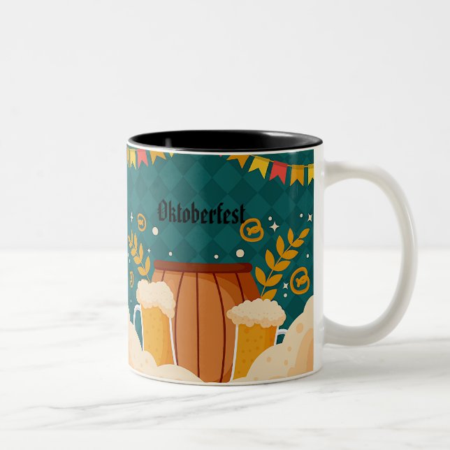 Oktoberfest-Kaffeepugel Zweifarbige Tasse (Rechts)